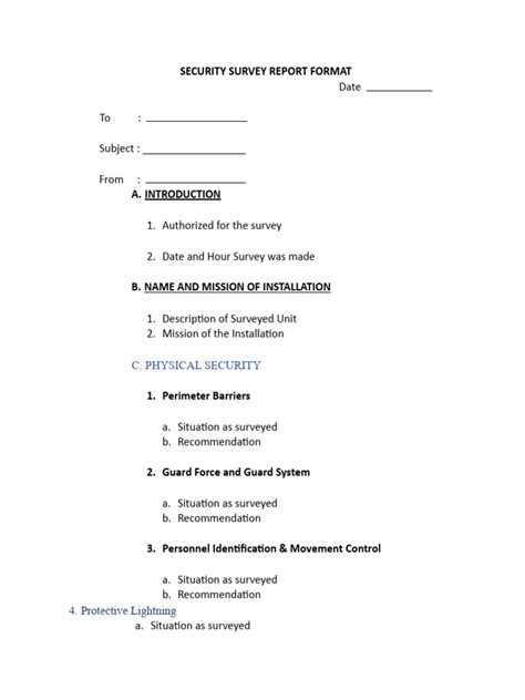Image result for Example of a Security Survey Report