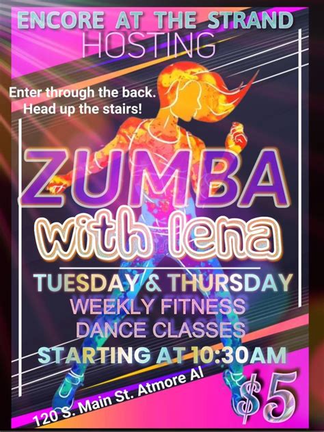 Zumba W/ Lena Thornton, Strand Theater, Atmore, 25 January 2024 | AllEvents