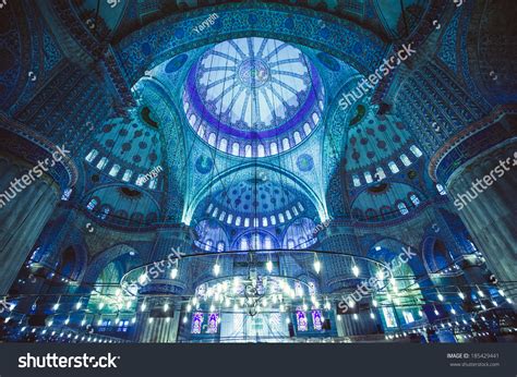 Interior Of The Blue Mosque, Istanbul. Turkey Stock Photo 185429441 ...