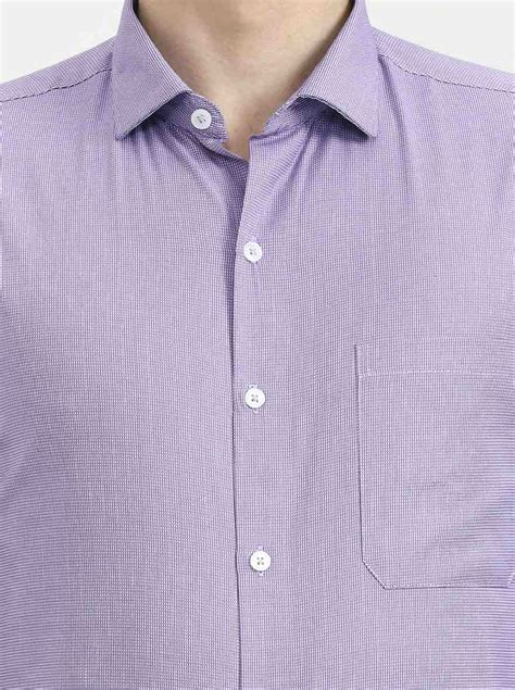 Greenfibre Men's Purple Formal Shirt | Cotton Blend | Solid Pattern ...
