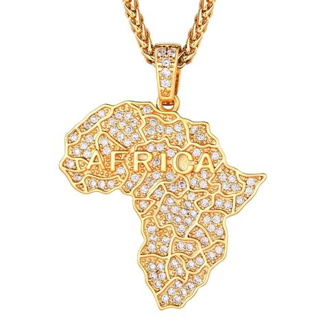 Africa Map Pendant Necklace - Hip Hop Jewelry