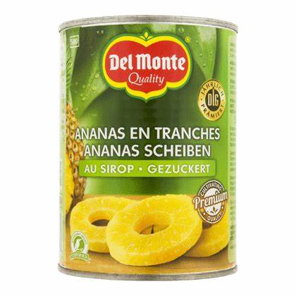 DEL MONTE ananas tranches sirop 570g