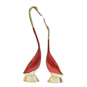 Buy JMS Products Brass Golden Loving Swans|Duck Statue (red) Online at ...