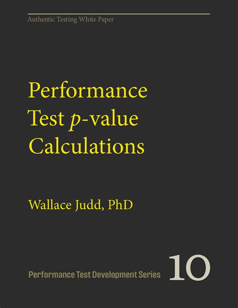 P Series Test How To Calculate P Values For Performance Tests