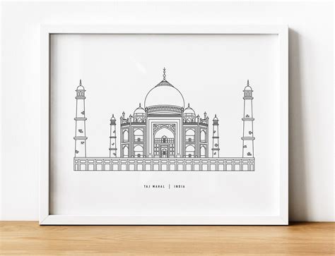 Buy Taj Mahal Art Print, Taj Mahal Instant Download, Printable Home ...
