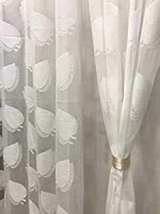 Buy Home Tex Polyester Floral Curtain, Long Door-9Feet, White, Pack of ...