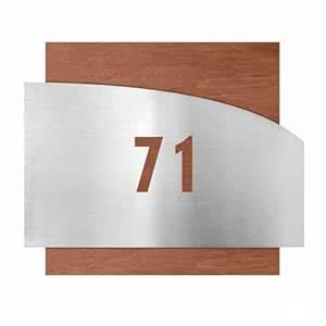 HOTEL DOOR NUMBER PLATES - 71| Laser cut wood texture board and Silver ...