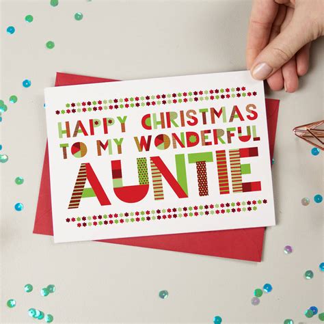 Wonderful Aunt, Auntie Or Aunty Christmas Card By A is for Alphabet
