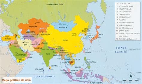 Mapa De Asia Con Nombres - Printable Maps Online