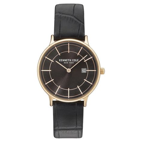 Buy Online Kenneth Cole Quartz Analog with Date Black Dial Leather ...