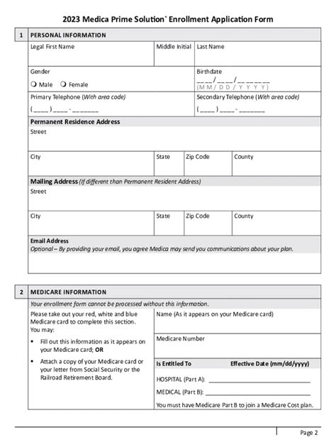 Fillable Online Medica Prime Solution (Cost) Plan - 2023 Enrollment ...