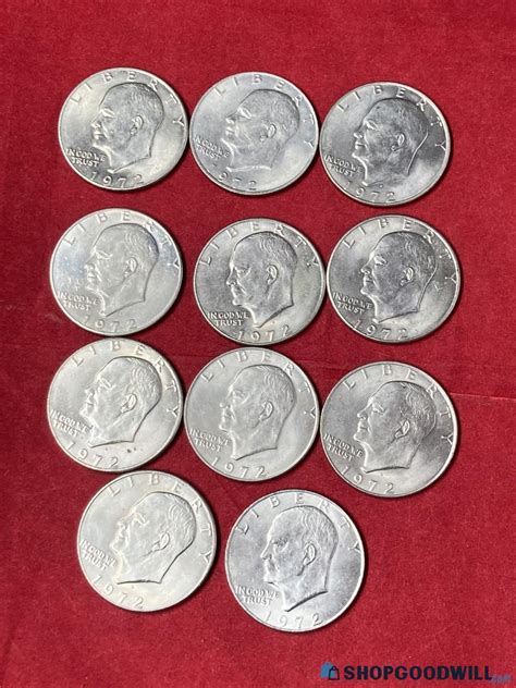 Eleven Eisenhower 1972 Liberty One Dollar Coins | ShopGoodwill.com