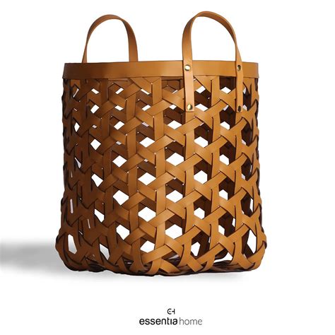 Artisan Spiral Weave Basket – Tall Beige