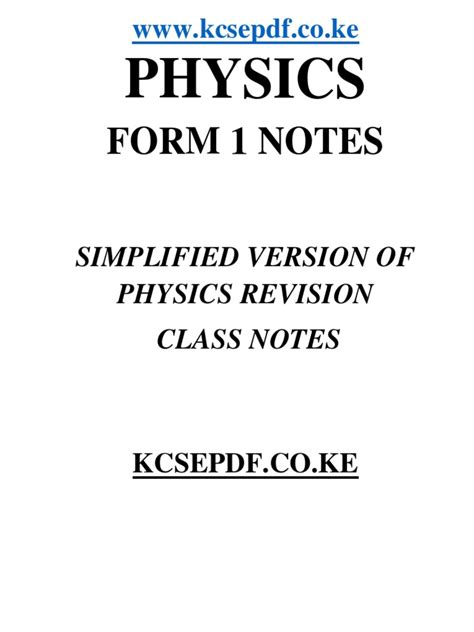 Physics Form 1 Notes Topic 的图像结果