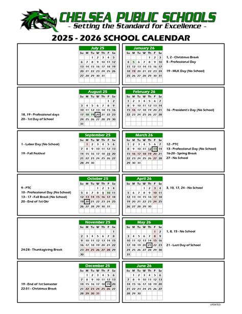 Chelsea Public Schools OK Calendar 25-26 Revised [pdf] - EduCounty