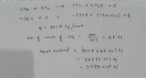 Standard heat of formation of CH4, CO2 and H2O are -76.2, -394.8, -241. ...