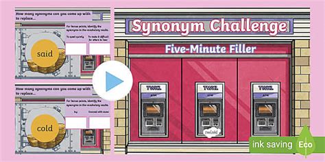 Synonym Challenge Five-Minute Filler PowerPoint
