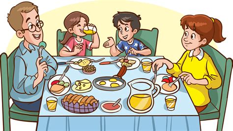 Family Eating Breakfast Clip Art