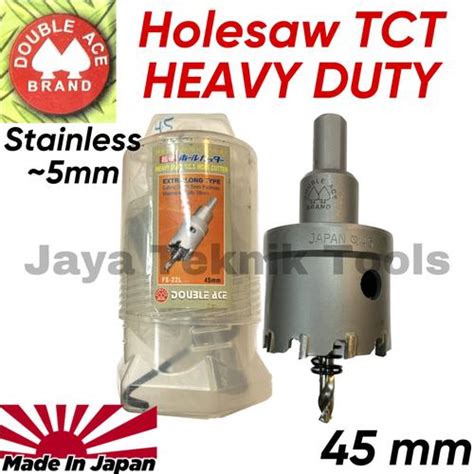 Jual Holesaw TCT 45 mm Double Ace Hole Saw Stainless Besi Heavy Duty ...