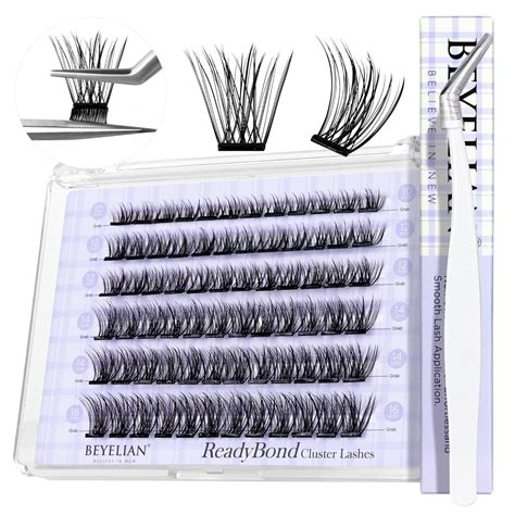 Amazon.com: BEYELIAN Self Adhesive Lash Clusters, D+ Curl Press On ...