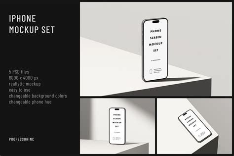 iPhone Mockup Set on Yellow Images Creative Store - 130363