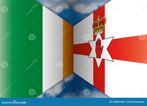 Eire Vs Northern Ireland Flags, Vector Illustration Stock Vector ...