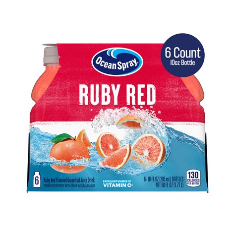 Ocean Spray Ruby Red Grapefruit Juice, 10 fl oz, 6 Pack - Walmart ...