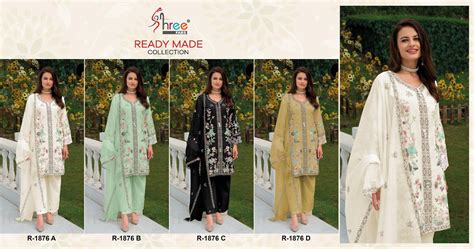R 1876 Shree Fabs Cambric Cotton Pakistani Readymade Suits Exporter In ...