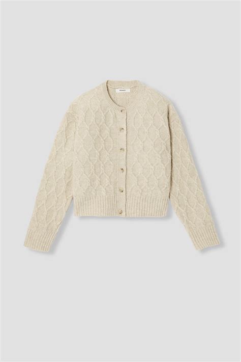 Cable knit cardigan - Beige
