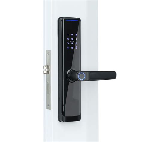 Black Tuya APP Smart Lock Fingerprint / Smart Code Door Lock