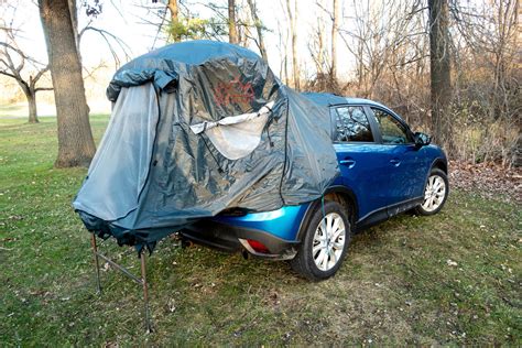 Post Up tent clings to hatch, turning Subaru into Pontiac Aztek