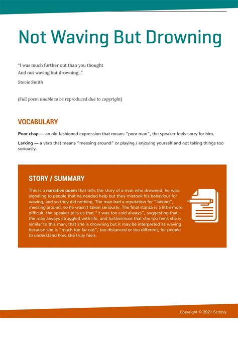 Stevie Smith 'Not Waving but Drowning' - Complete Poem Analysis - CIE ...