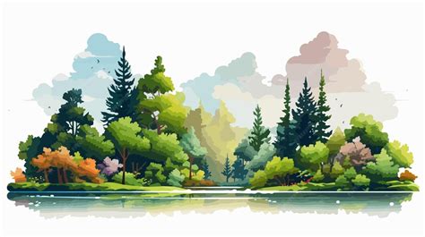Nature in pixels design flat vector on white background | Premium AI ...
