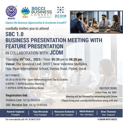 SBC 1.0 BUSINESS PRESENTATION MEETING WITH FEATURE PRESENTATION – SGCCI