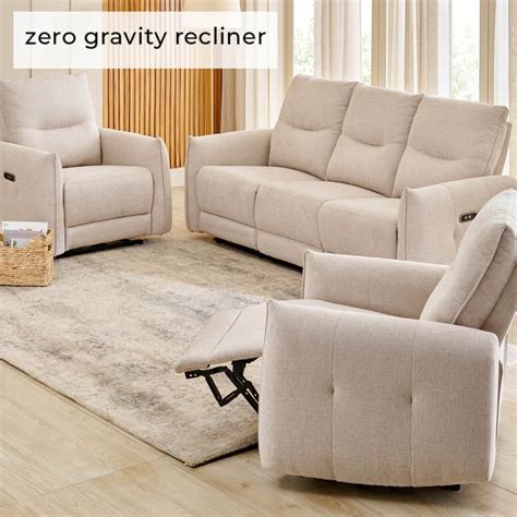 Buy Carolyn Fabric 3+1+1 Seater Zero Gravity Electric Recliner Set ...