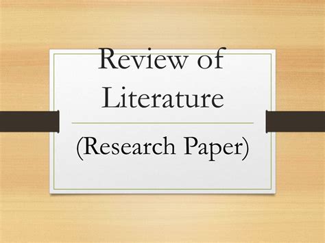 PPT - Review of Literature PowerPoint Presentation, free download - ID:161860