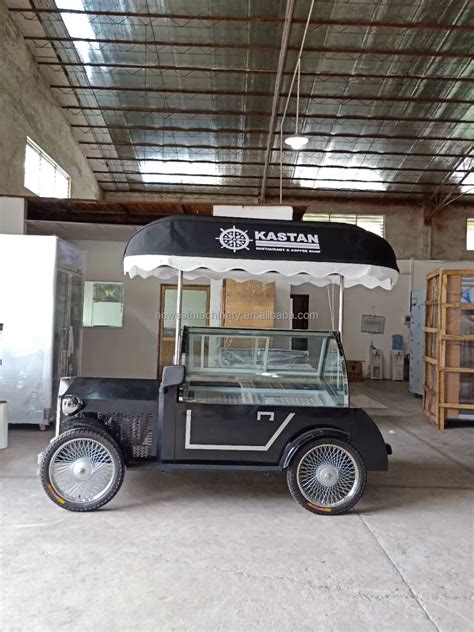 Ice Pop And Gelato Display Freezer Cart Antique Car Shaped Ice Cream ...
