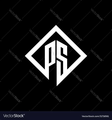 Ps logo letter monogram slash with modern logo Vector Image