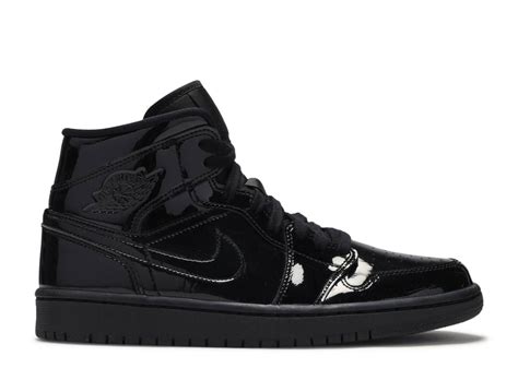Wmns Air Jordan 1 Mid Patent SE 'Triple Black' - Air Jordan - BQ6472 ...