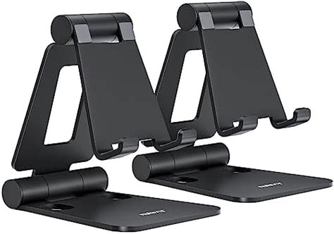 Nulaxy 2 Pack Dual Folding Cell Phone Stand, Fully Adjustable Foldable ...