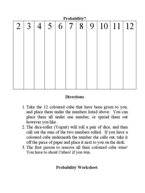 Probability Game | PDF | Probability