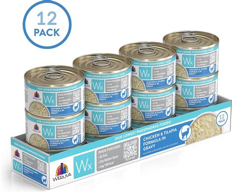 Buy Weruva Wx Phos Focused, Chicken & Tilapia Formula in Gravy, 3oz Can ...