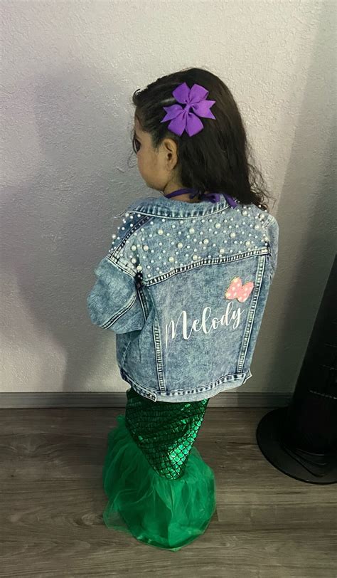 Little Girls Personalized Blue Pearl Denim Jacket | Flower Girl Jean ...