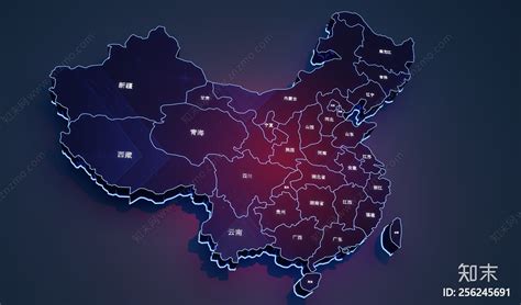 现代中国地图3D模型下载【ID:256245691】_知末3d模型网