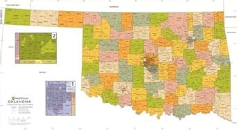 Oklahoma ZIP Code Map with Counties - Large - 26.25 x 48 inch Poster ...
