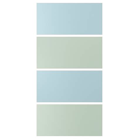 MEHAMN 4 panels for sliding door frame, light blue/light green, 100x201 ...