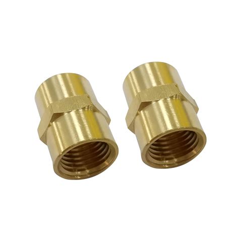 Pipe Fitting 1/4 Inch Female to 1/4 Inch Female Hex Coupling Brass 2 ...