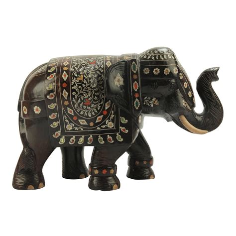 Recrafto Wood Black Elephant Figurine : Amazon.in: Home & Kitchen