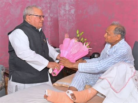 Rajasthan Governor Kalraj Mishra visits CM Gehlot after latter's foot ...