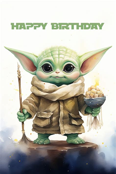 Mandalorian Themed Birthday Card Printable Star Wars Greeting Card ...